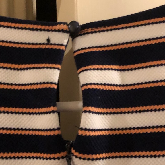 Banana Republic Pencil Dress with Blue, Orange, and Cream stripes - Picture 3 of 5